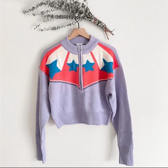 Urban Outfitters BDG Sweater Jesse Half Zip Purple Medium NWT - Picture 5 of 12